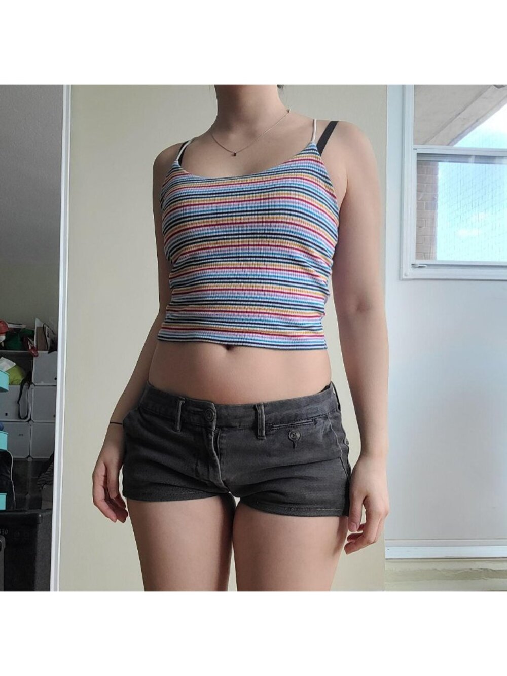 Blue Notes Summer Rayon Rainbow Cami Tank Top (S)